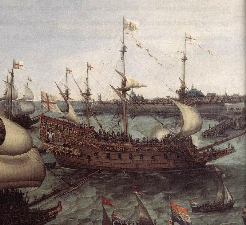 The Arrival at Vlissingen of the Elector Palatinate Frederick V (detail) ar, VROOM, Hendrick Cornelisz.